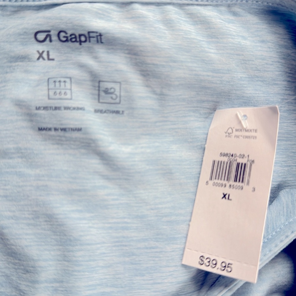 NWT GapFit Jersey Top Shirt Blue women’s X-Large - Picture 5 of 5